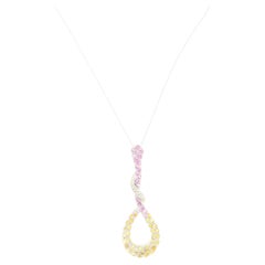Diamonds Sapphires White Gold 18 Karat Pendant Necklace