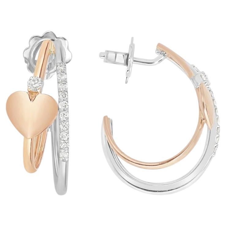 Diamonds Semicircle Heart Fashion Everyday Wear Love Earrings For Sale