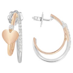 Diamonds Semicircle Heart Fashion Everyday Wear Love Earrings