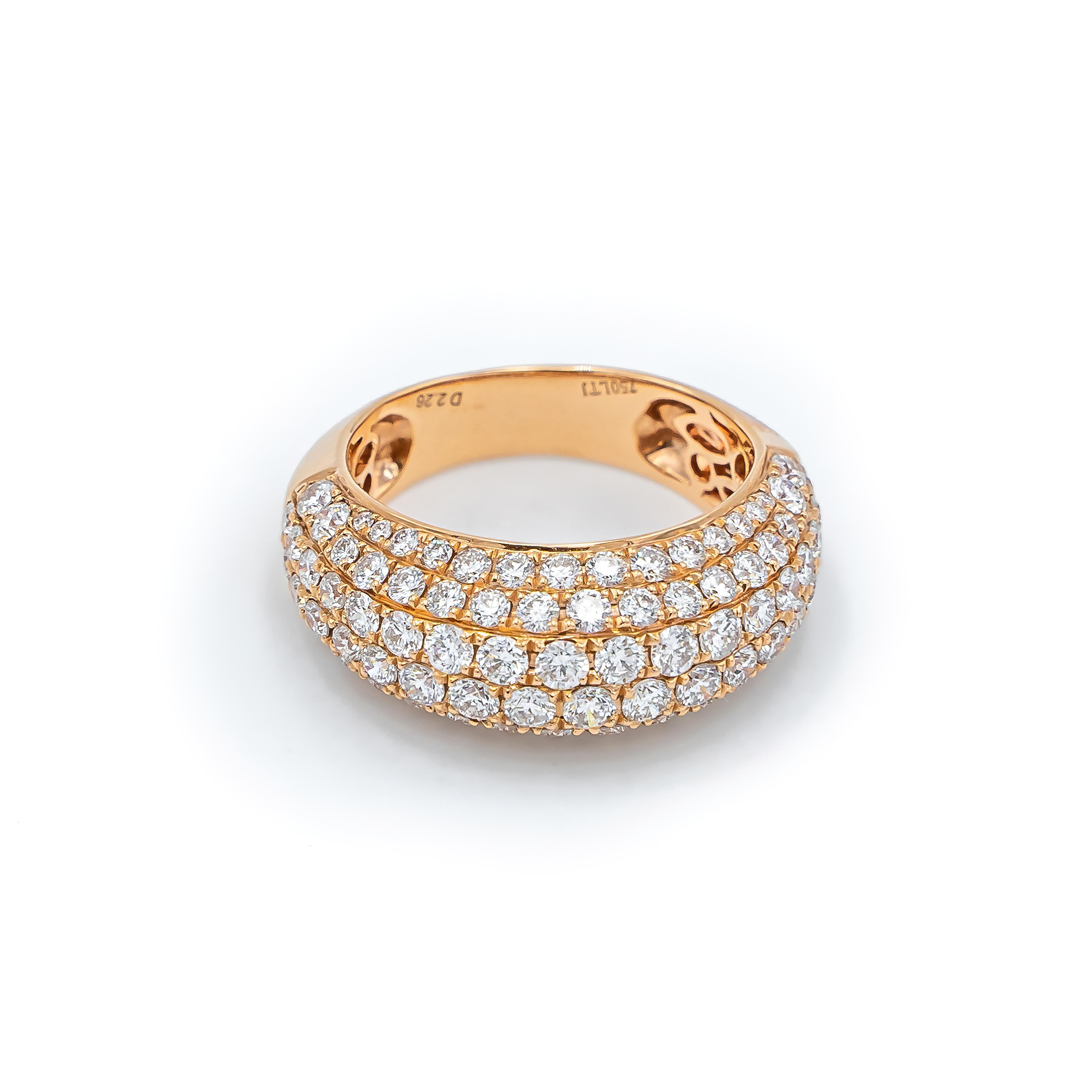 Artisan Diamonds Set in Orbit Micro Pave 18k Gold Cocktail Ring For Sale