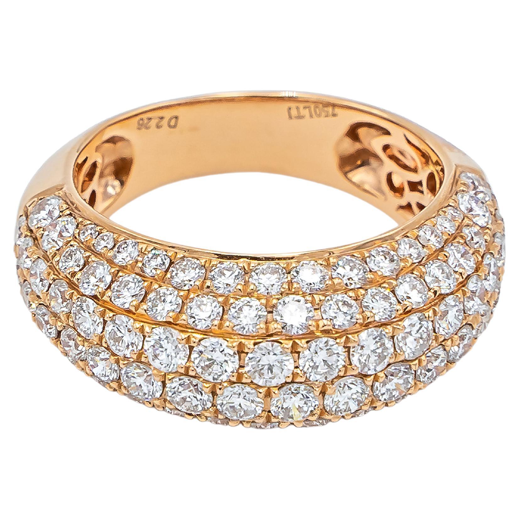Diamonds Set in Orbit Micro Pave 18k Gold Cocktail Ring For Sale
