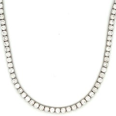 Collar Línea Recta Diamantes 17,25 Quilates Oro Blanco 14k 0,15 PTS