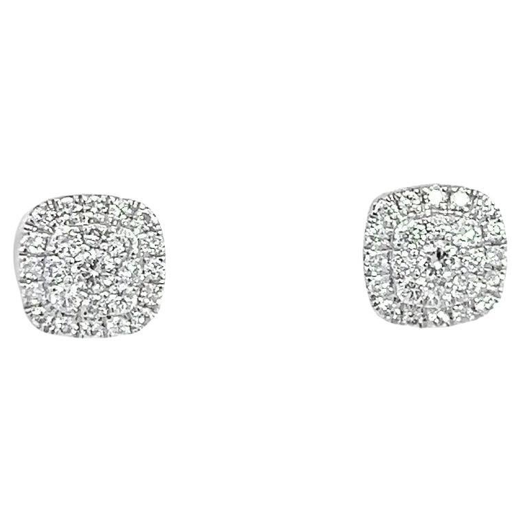 Diamonds Studs Earrings set in 18K White Gold, 0.42 Carat