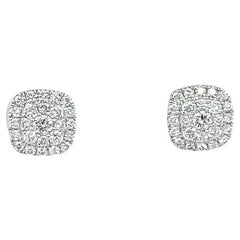 Diamonds Studs Earrings set in 18K White Gold, 0.42 Carat