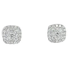 Diamonds Studs Earrings set in 18K White Gold, 0.42 Carat