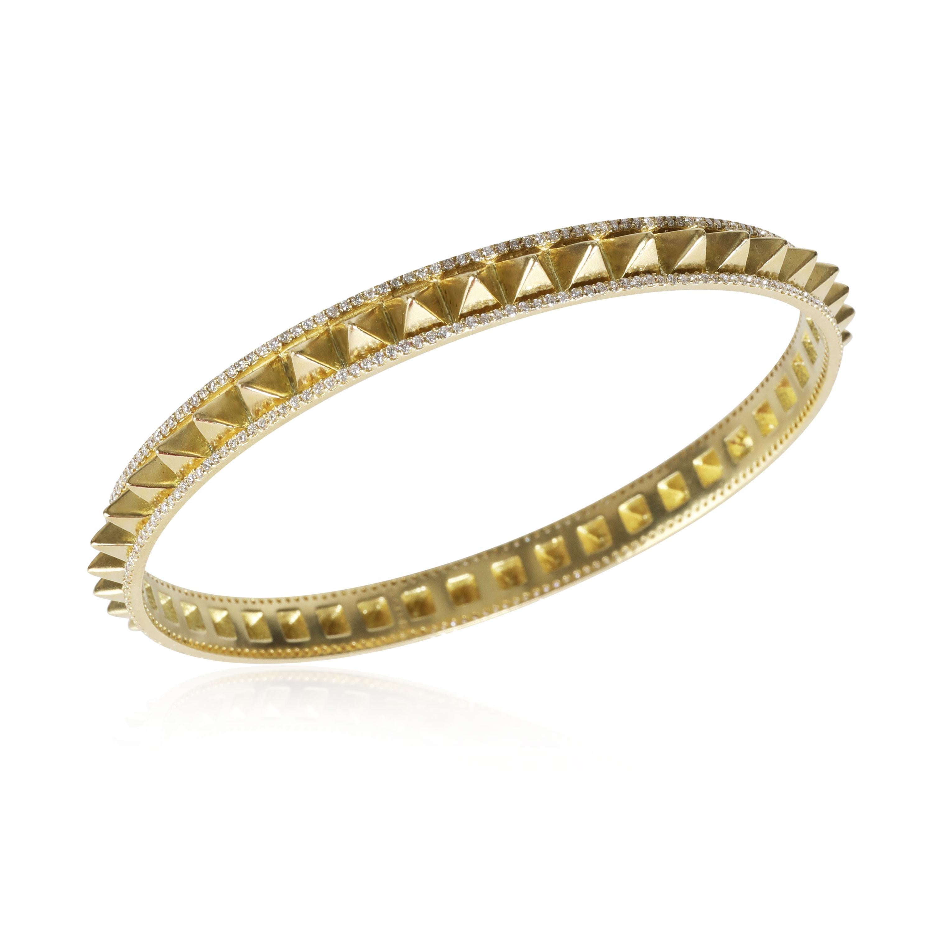 Diamonds Surya Spiked Bangle in 18K Yellow Gold '2.59 ctw' In New Condition In New York, NY