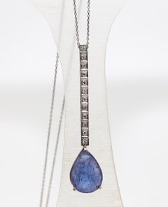 Diamonds Tanzanite Pendant Necklace Chain, 2000