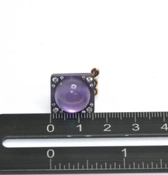 Amethyst Mother of Pearl Natural Diamonds Titanium 18 Karat Rose Gold Earrings