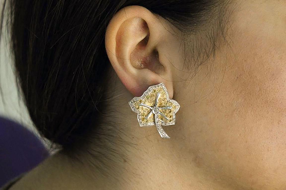 Women's Diamonds Topaz Gold Earrings