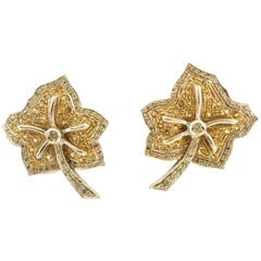 Diamonds Topaz Gold Earrings