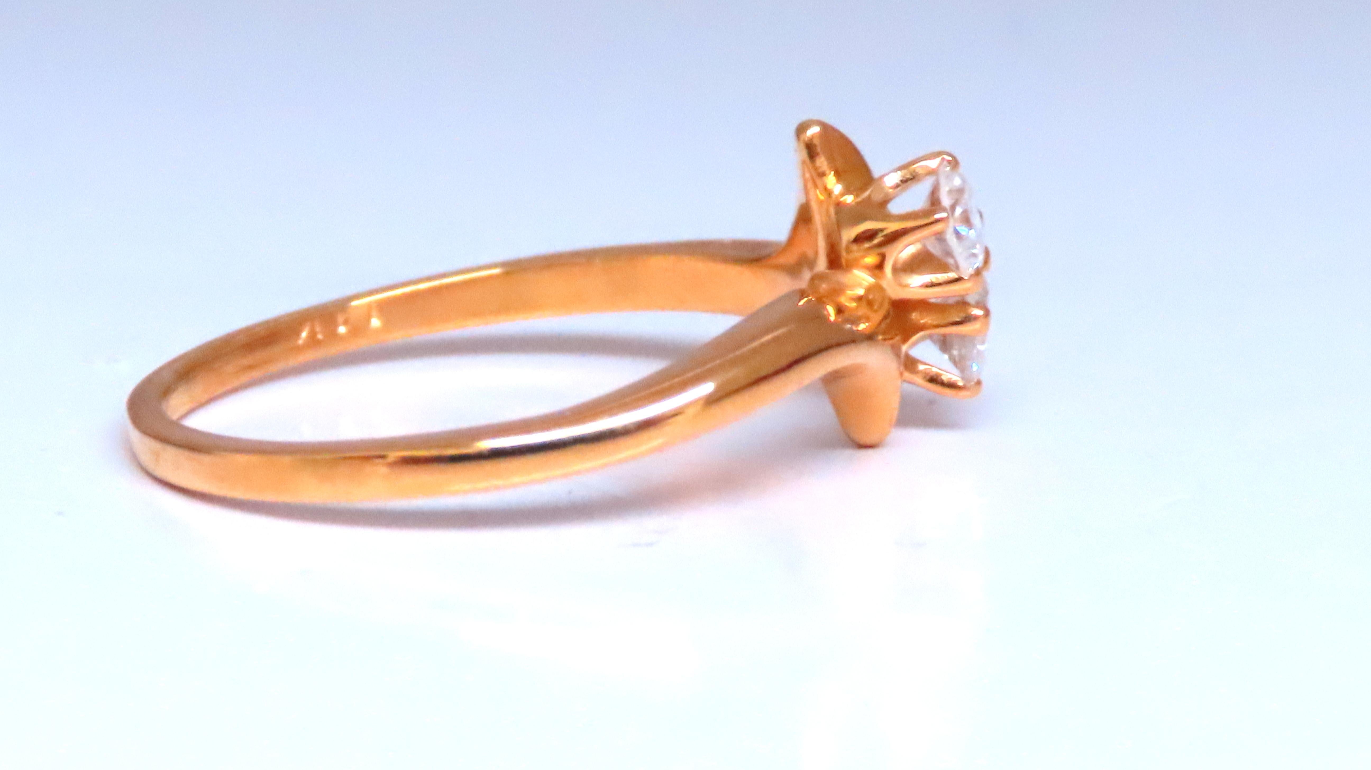 Bague à nœuds jumeaux en or 14 carats avec diamants Réf. 12292 Excellent état - En vente à New York, NY