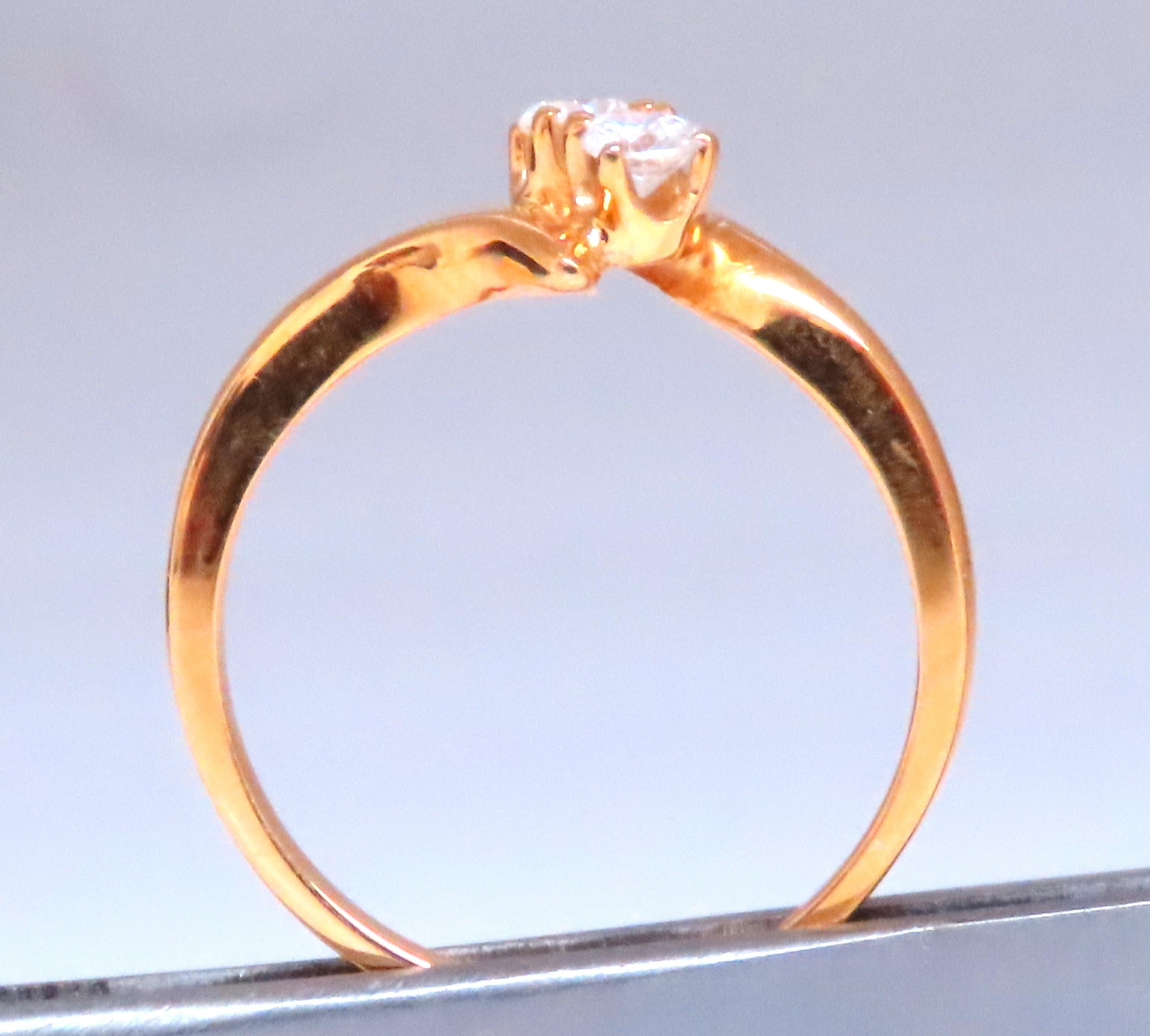 Bague à nœuds jumeaux en or 14 carats avec diamants Réf. 12292 en vente 1