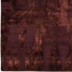 Diamonds Vintage_burgundy Hand-Knotted Tibetan Modern Geometric Wool & Silk Rug