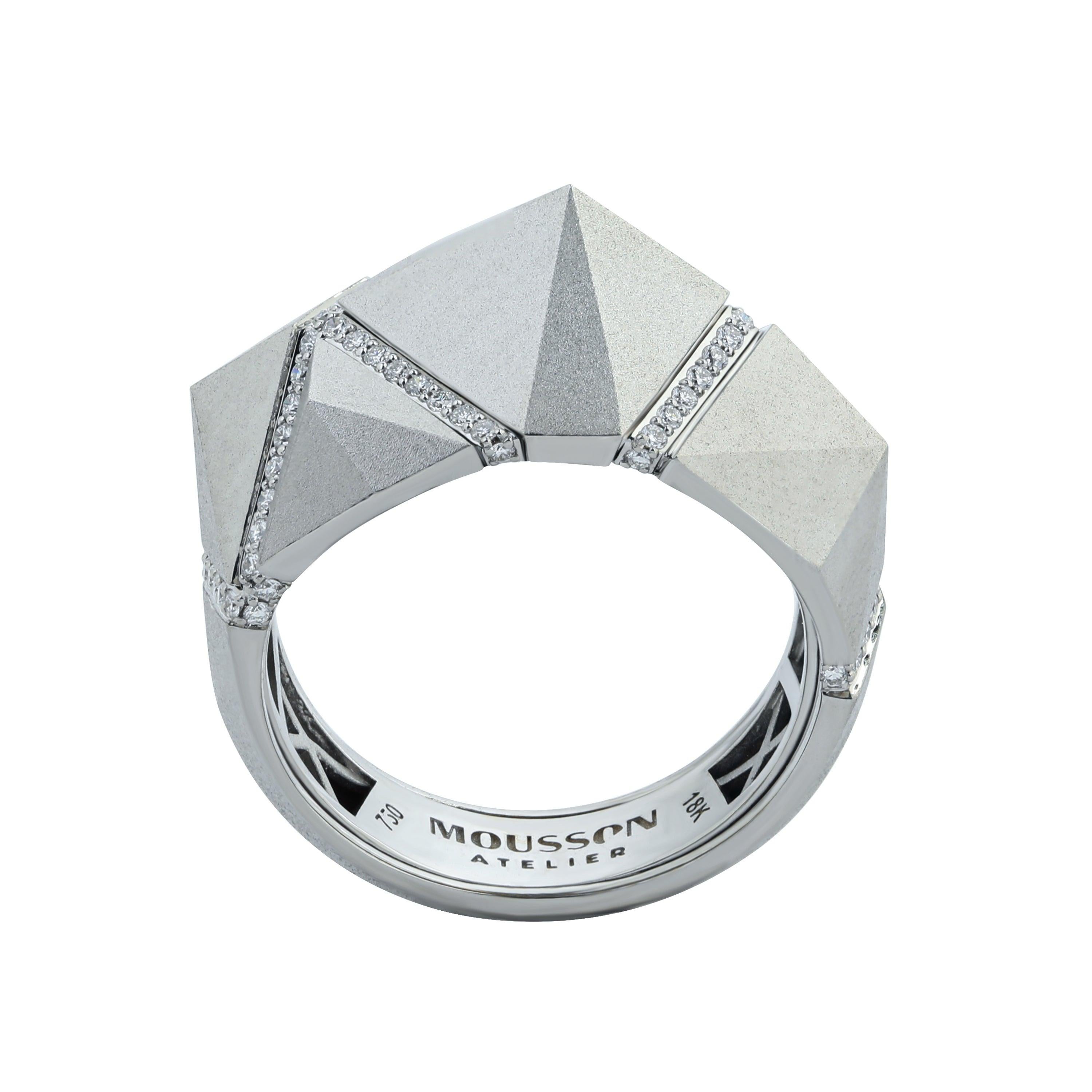 Im Angebot: Diamanten Weiß 18 Karat Mattgold Geometrie Suite mit Diamanten () 4