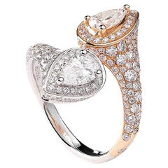 Ring mit Diamanten aus Weiß- und Roségold