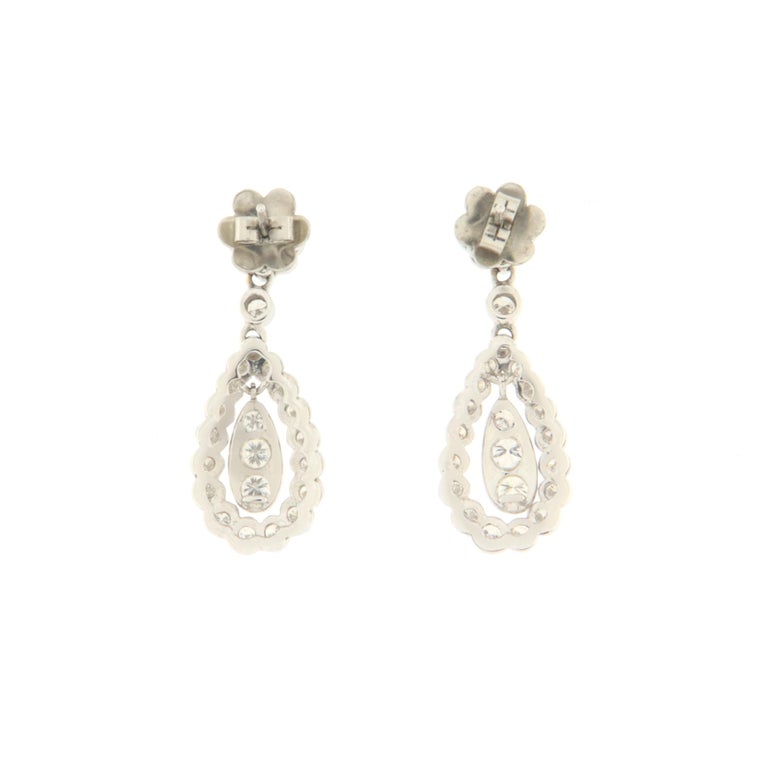 Diamond & 18k White Gold Small Chiara Drop Earring main image 1