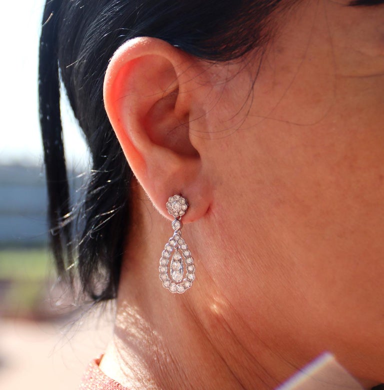 Diamond & 18k White Gold Small Chiara Drop Earring