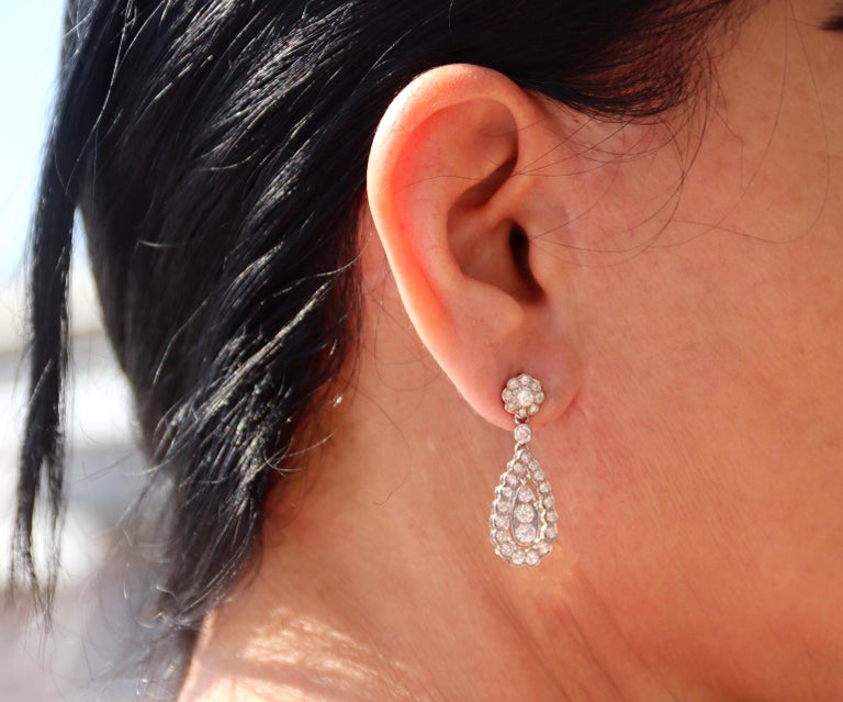 Diamond & 18k White Gold Small Chiara Drop Earring main image 0