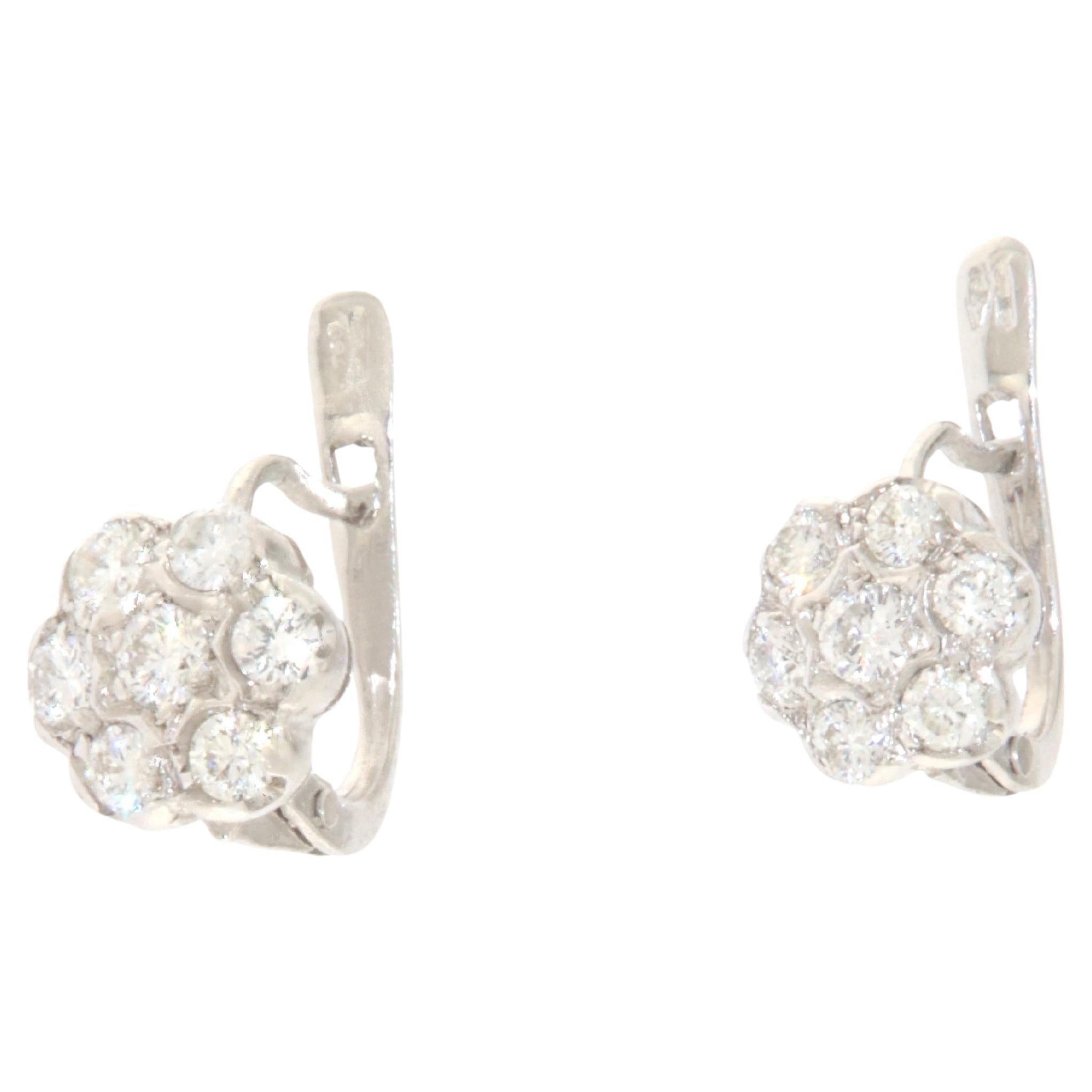 Diamonds White Gold 18 Karat Stud Earrings