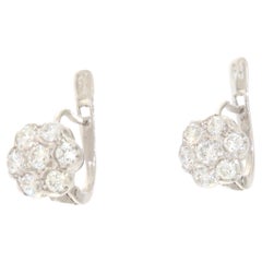 Diamonds White Gold 18 Karat Stud Earrings