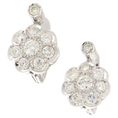 Diamonds White Gold 18 Karat Stud Earrings Diamonds White Gold 18 Karat Stud Earrings