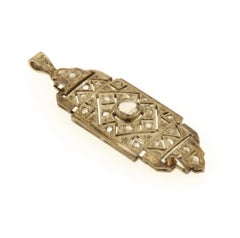 Diamants Or blanc Pendentif Art Déco Handcraft