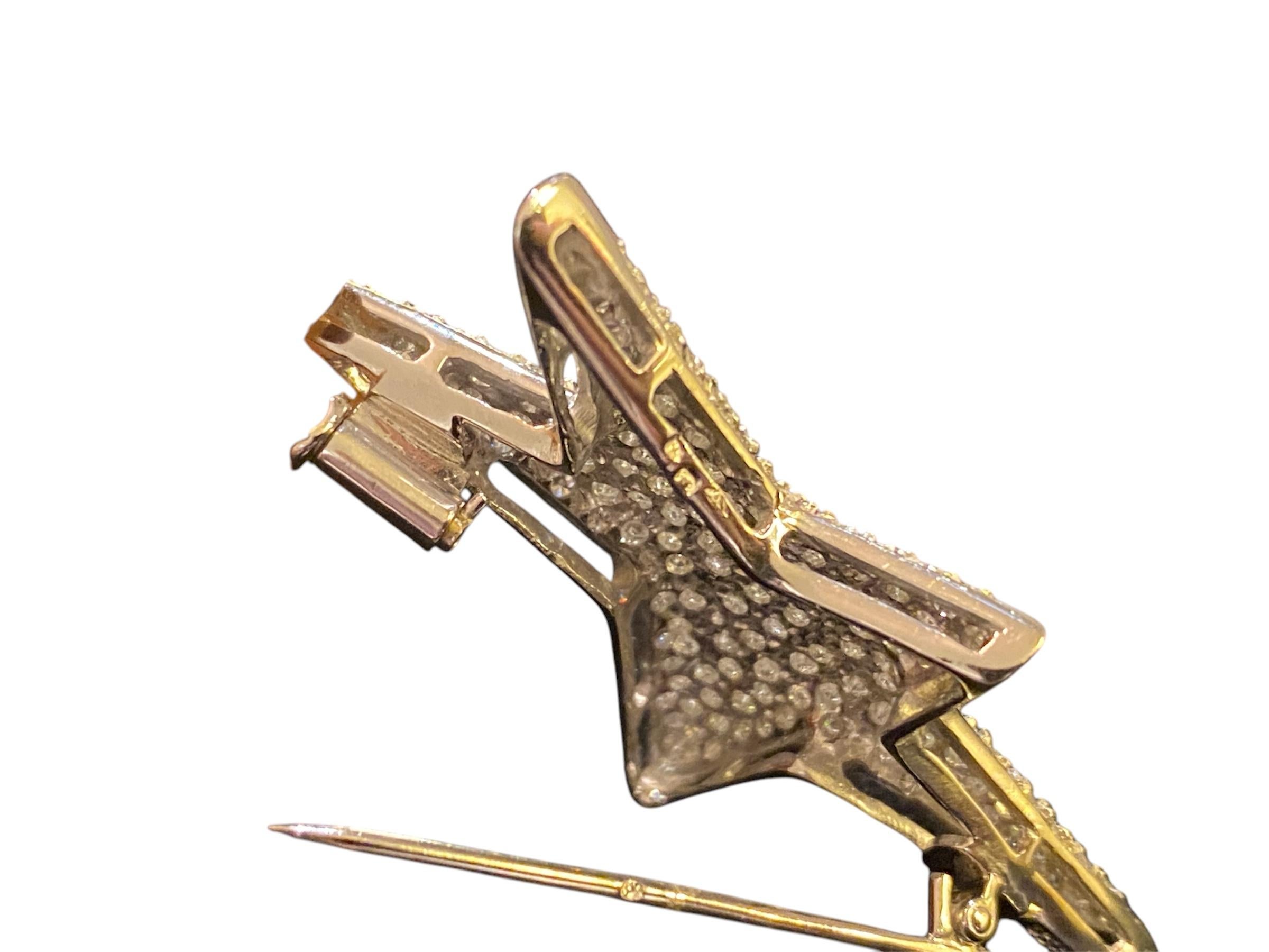 Diamonds White Gold Brooch In Good Condition For Sale In Lisboa, PT