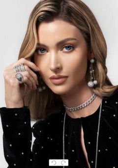 Andreia Fuzon 14K White Gold Cuban Necklace with 8.47ct Diamonds, USA