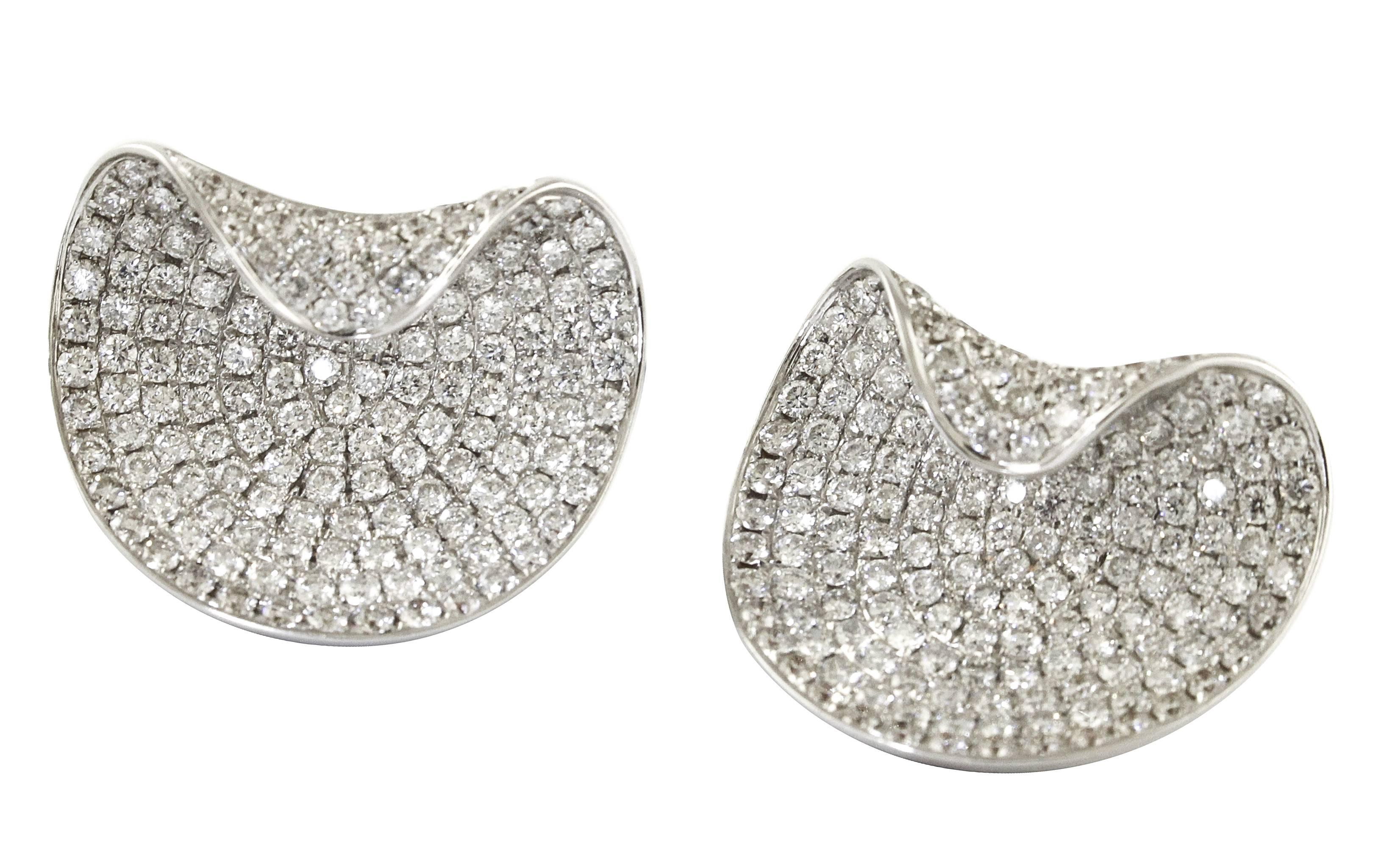 Contemporary Diamonds White Gold Earrings