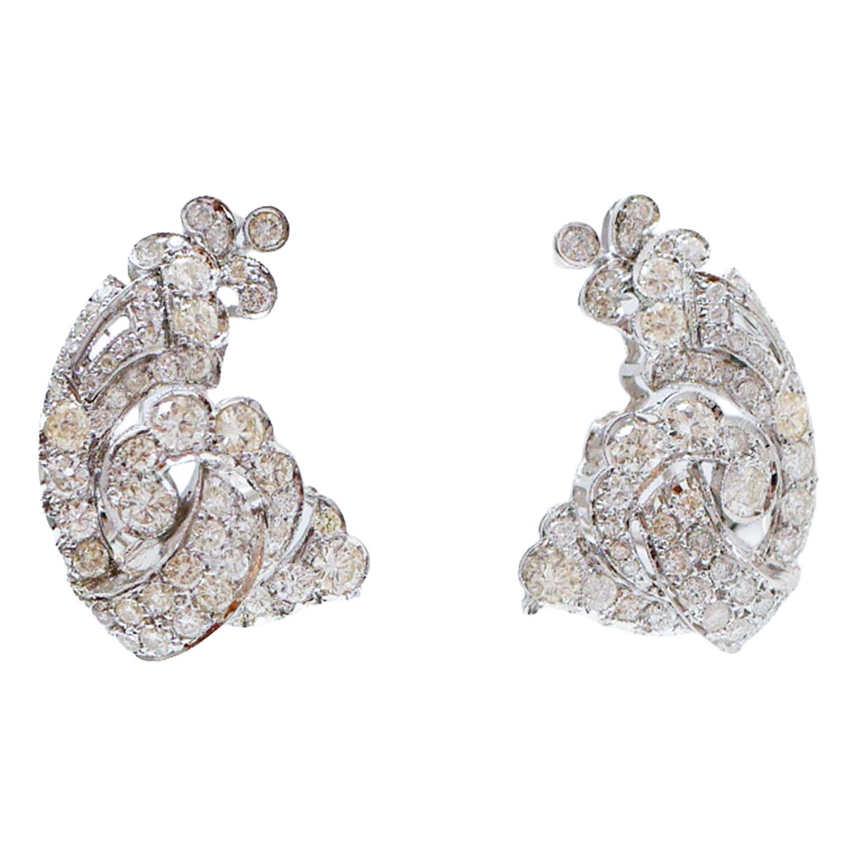 Diamonds, White Gold Earrings.