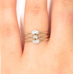 Diamonds White Gold Stacking Ring Handcrafted in Italy by Botta Gioielli