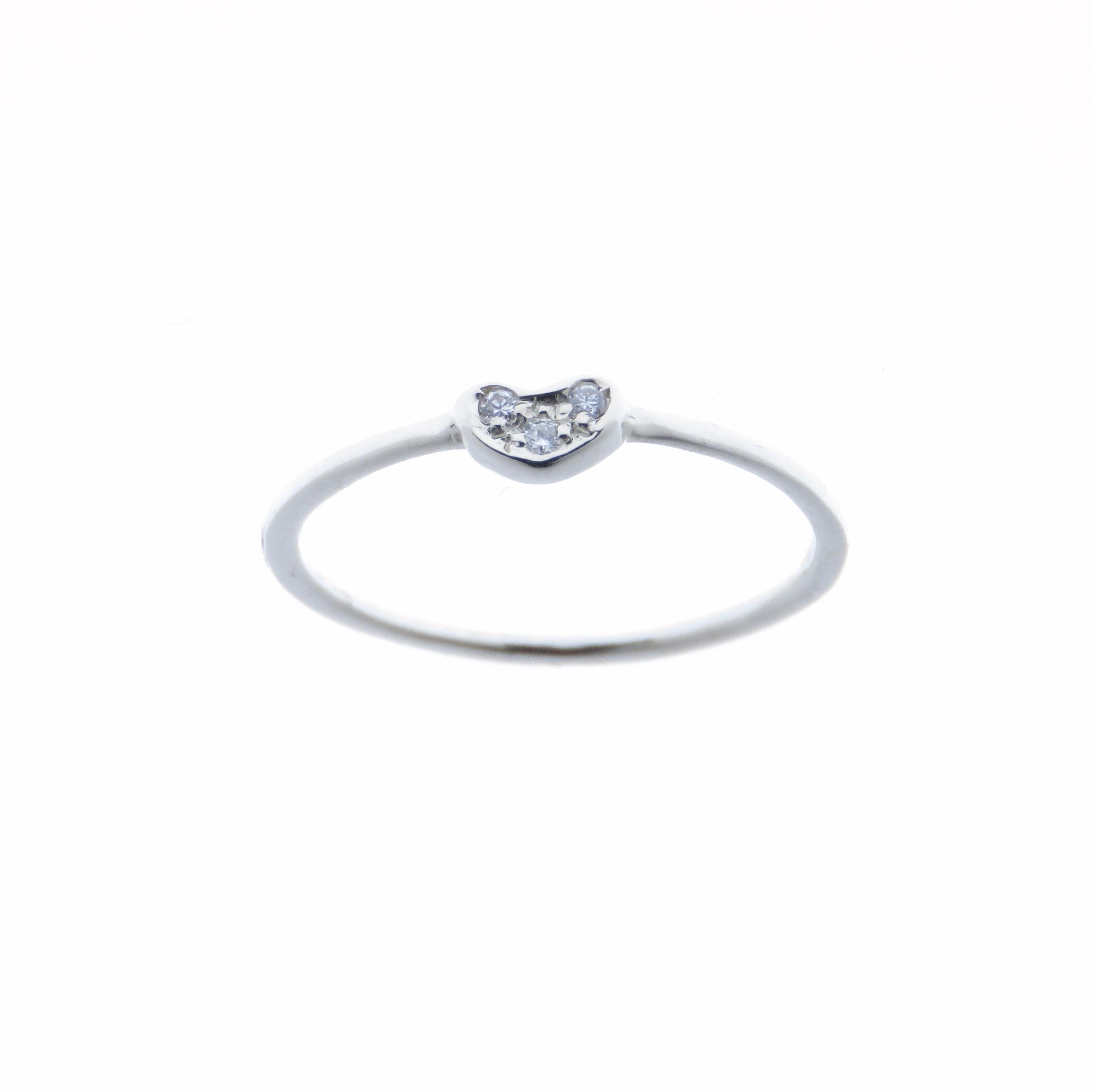 Modern Diamonds White Gold Stacking Ring Handcrafted in Italy by Botta Gioielli For Sale