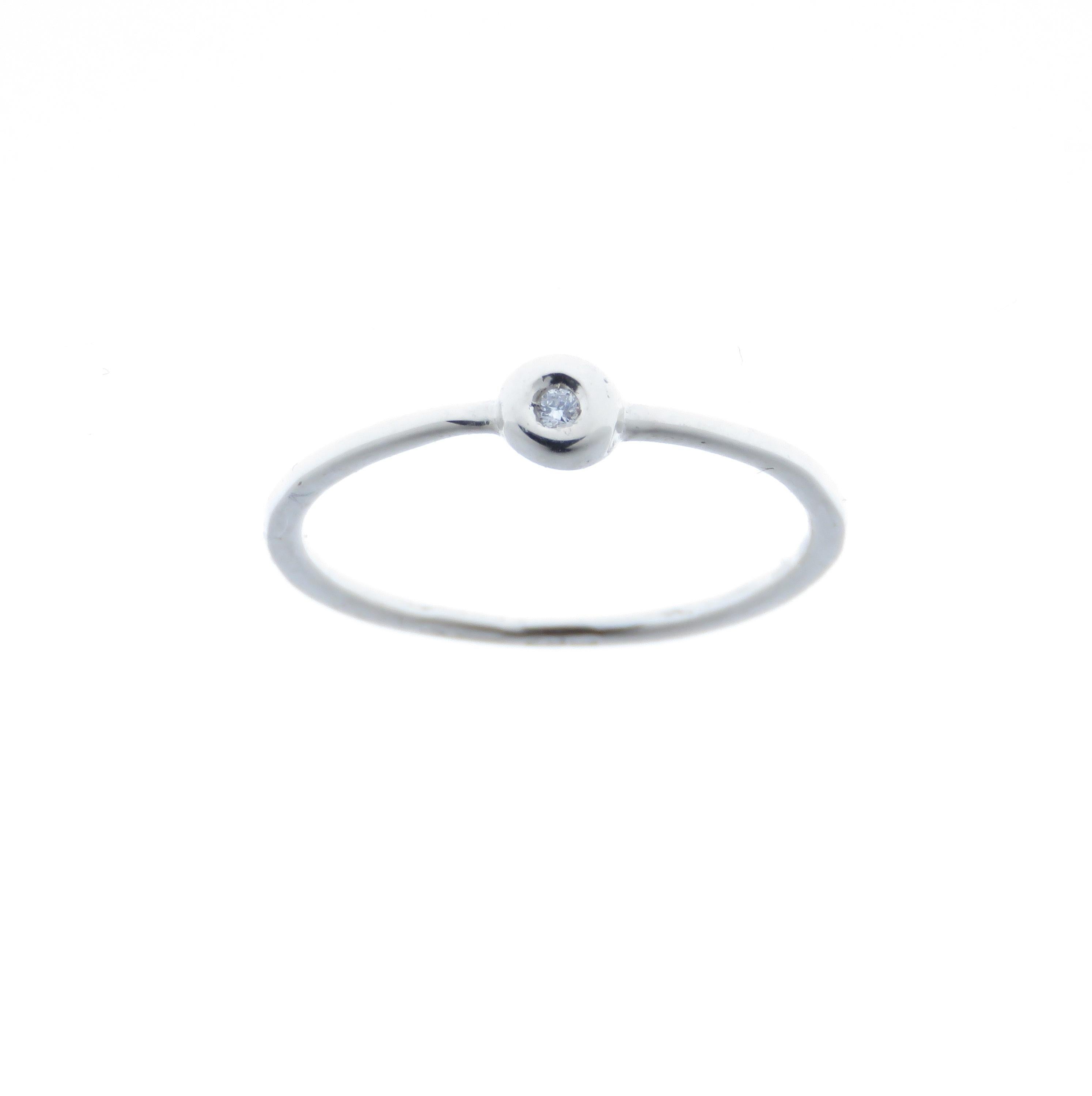 Round Cut Diamonds White Gold Stacking Ring Handcrafted in Italy by Botta Gioielli For Sale