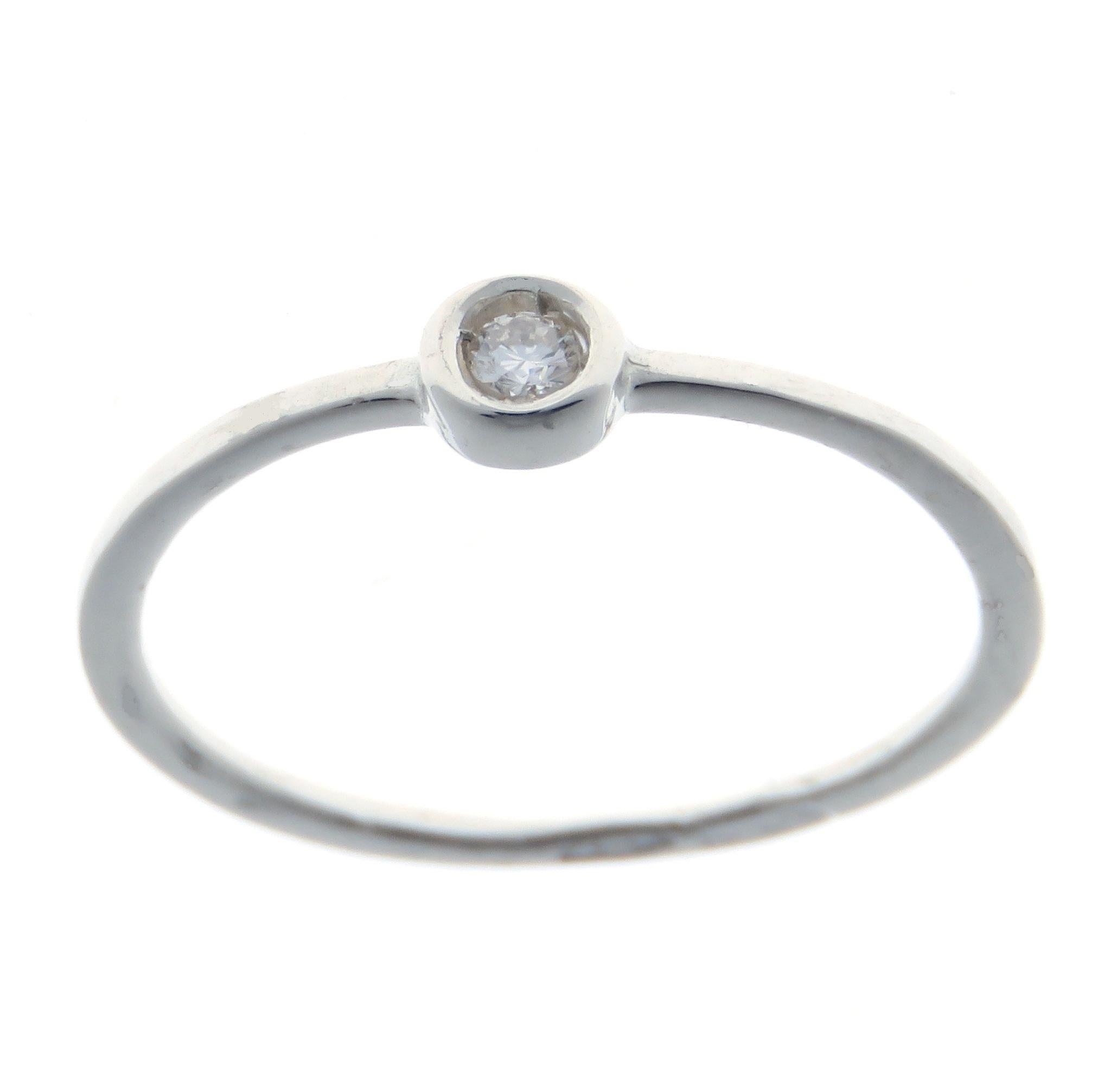 Modern Diamonds White Gold Stacking Ring Handcrafted in Italy by Botta Gioielli For Sale