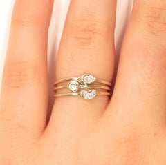 Diamonds White Gold Stacking Rings Handcrafted in Italy by Botta Gioielli