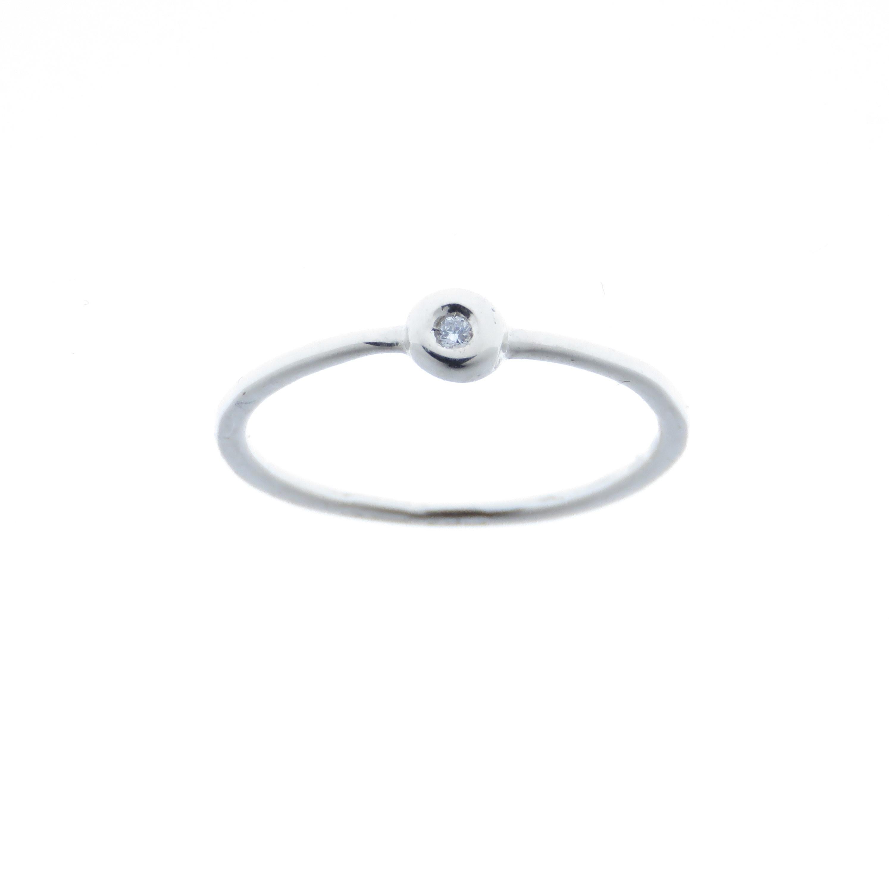 Diamonds White Rose Gold Stacking Ring Handcrafted in Italy by Botta Gioielli For Sale 4