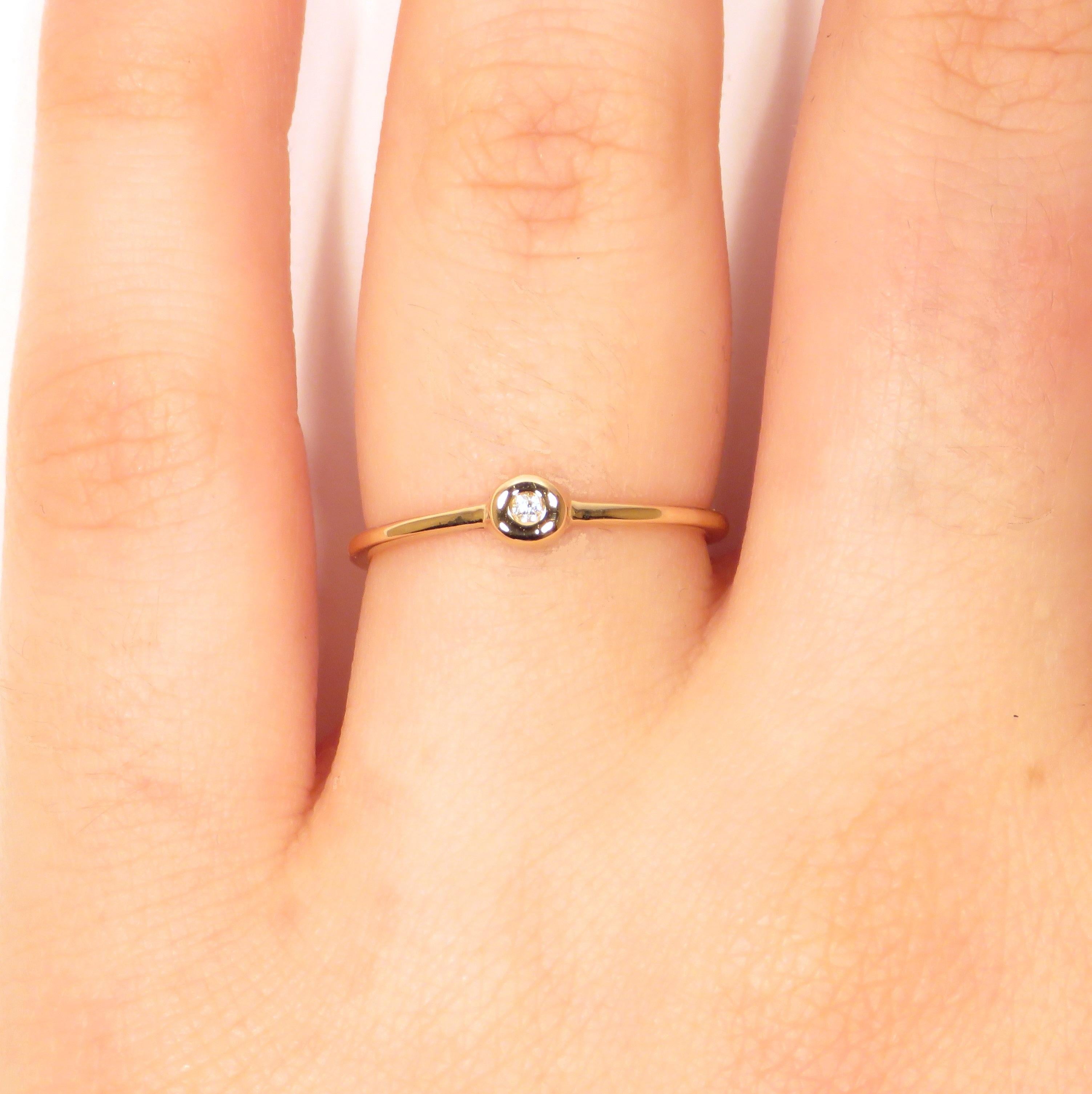 Diamonds White Rose Gold Stacking Ring Handcrafted in Italy by Botta Gioielli In New Condition For Sale In Milano, IT