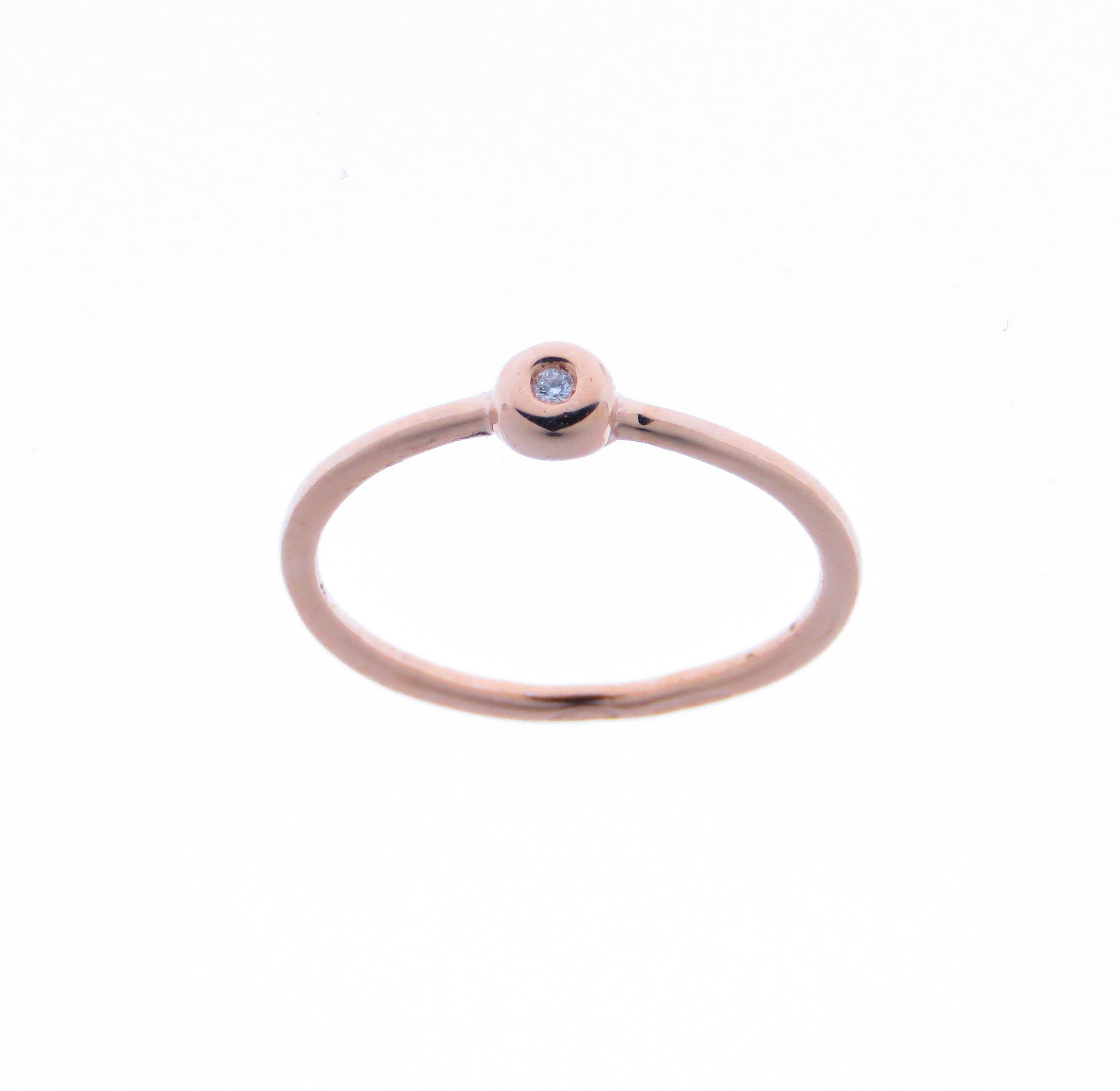 Diamonds White Rose Gold Stacking Ring Handcrafted in Italy by Botta Gioielli For Sale 2