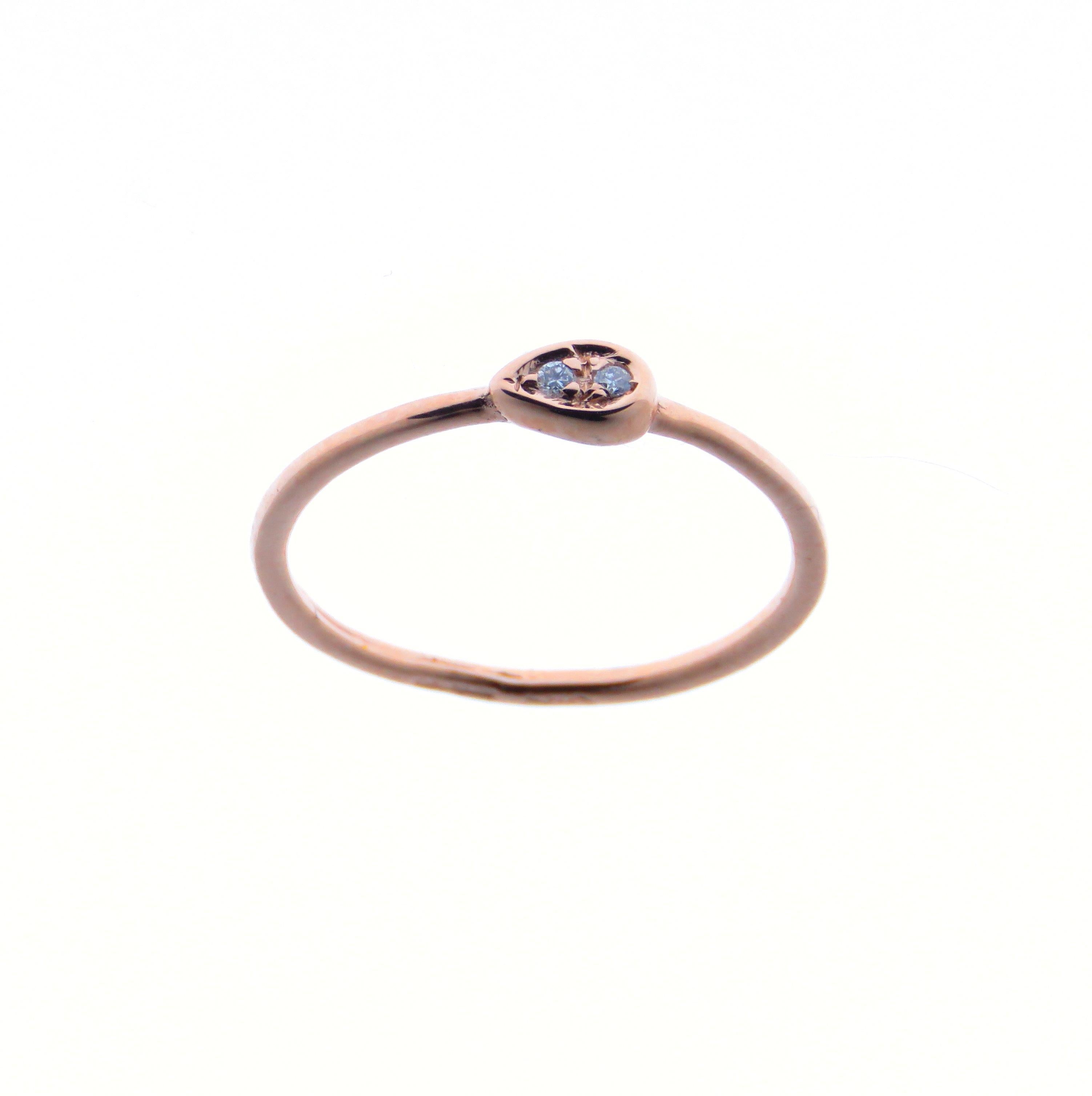 Diamonds White Rose Gold Stacking Ring Handcrafted in Italy by Botta Gioielli For Sale 3