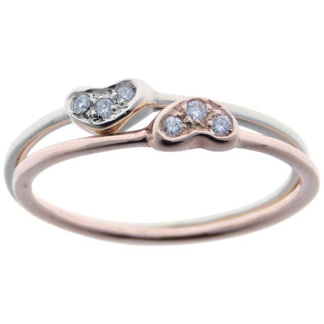 Orange Sapphires Diamonds Rose Gold Two Fingers Ring Modern For Sale at ...