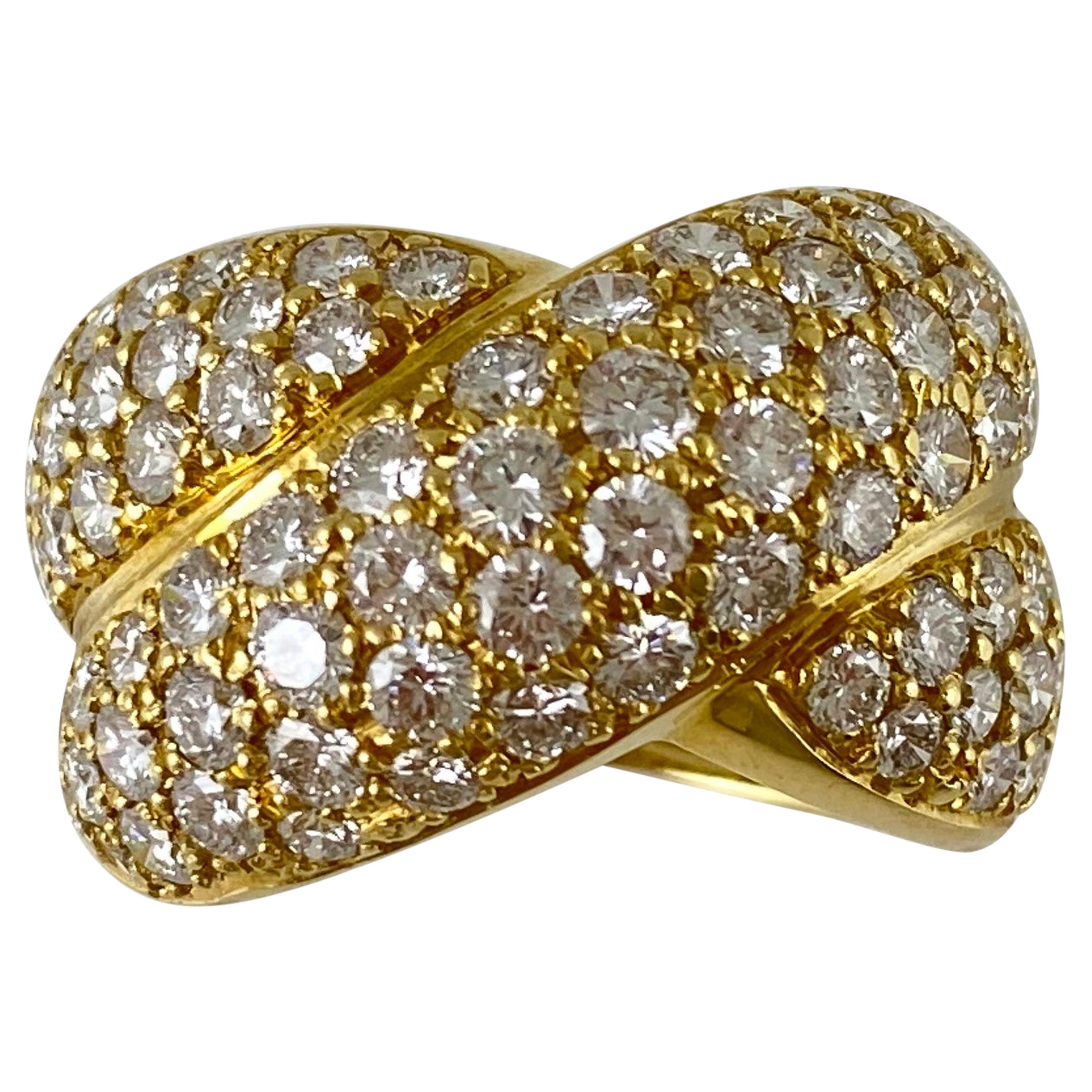 18 Karat Yellow Gold Diamond Ring Guard For Sale at 1stDibs