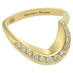 Anello con diamanti in oro giallo 18 kt "Love at First Sight" Made in Italy