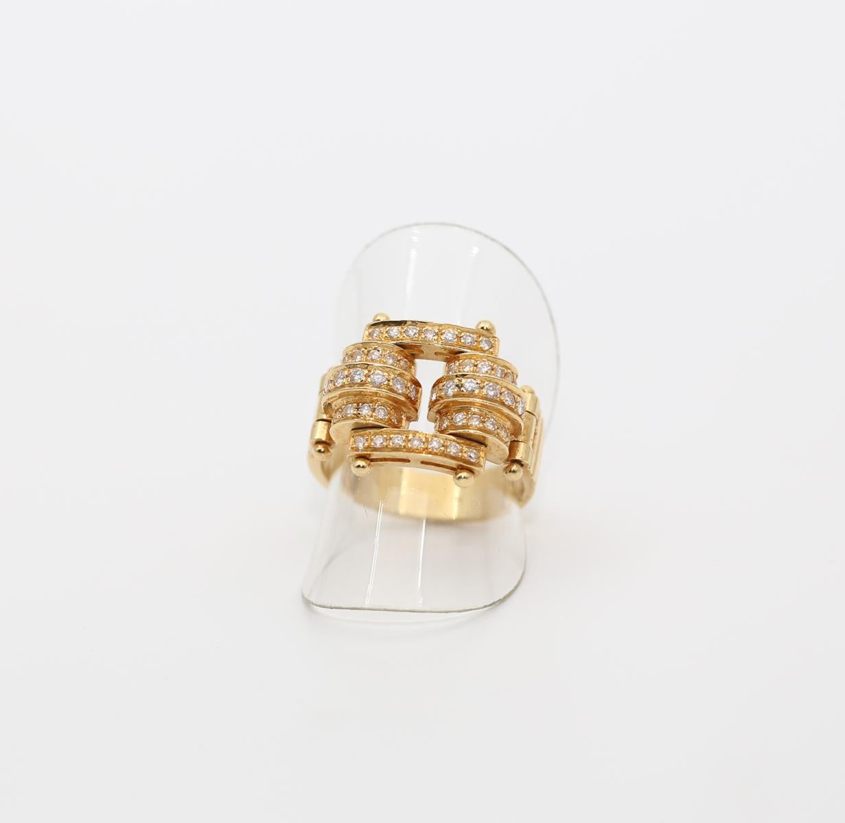 Diamonds Yellow Gold Torah Judaic Ring, 1950 1