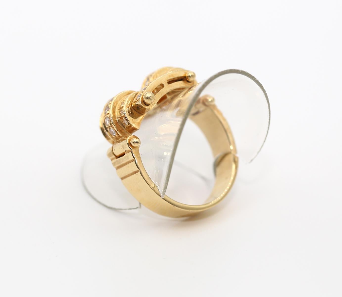 Diamonds Yellow Gold Torah Judaic Ring, 1950 3
