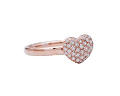 Diamonds, 18 Karat Rose Gold Heart Shape Modern Ring