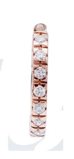 Diamonds, 18 Karat Rose Gold Hoop Earrings