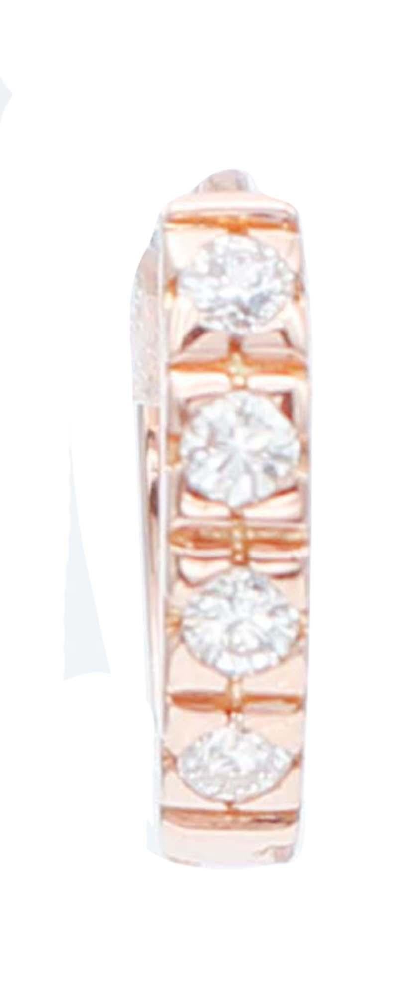 Amazing modern earrings in 18 karat rose gold structure mounted with diamonds.
Diamonds 0.27 ct
Total Weight 2.30 gr
RF  +GUOC

For any inquiries,please contact the seller through the message center.