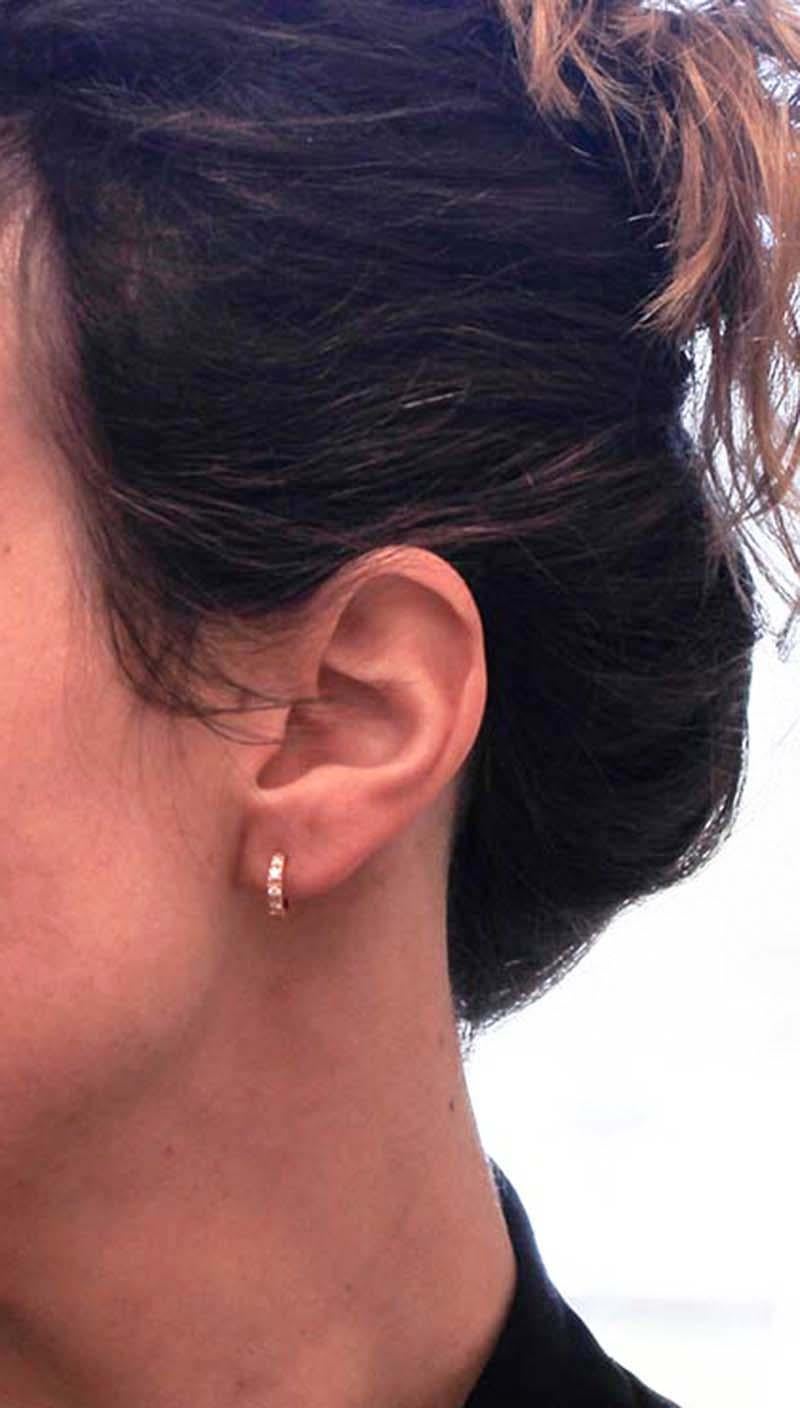 Women's Diamonds, 18 Karat Rose Gold Modern Earrings For Sale