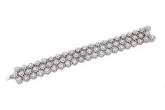6, 15 carat Diamonds, 18 Karat White Gold Link Bracelet