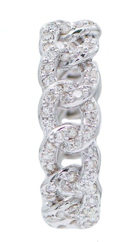 Diamonds, 18 Karat White Gold Modern Earrings.